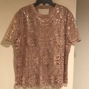 Rose Gold Sequins Blouse